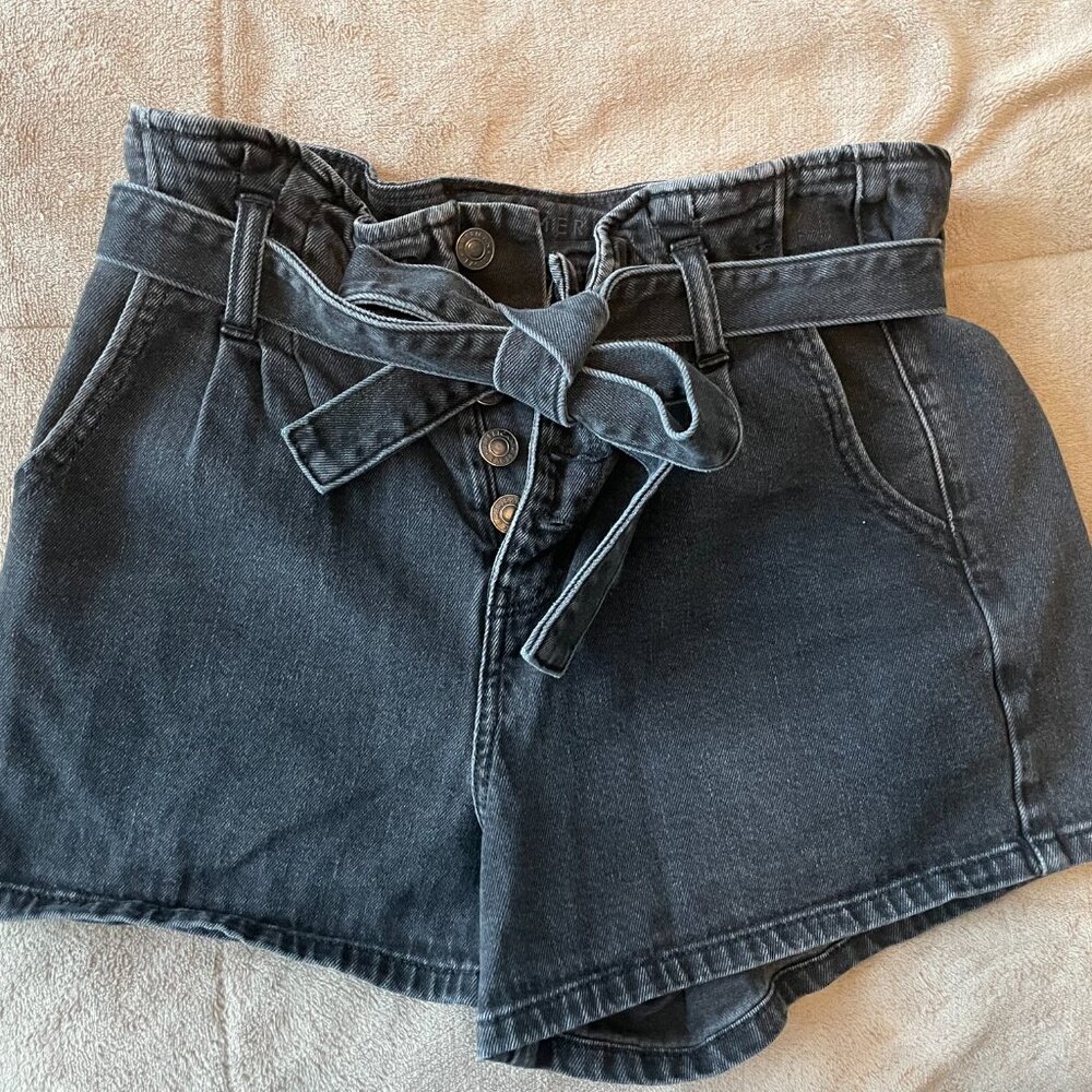 American Eagle High Waisted Paper Bag Jean Shorts